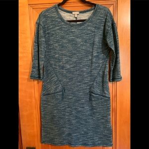 Talbots green shimmering mid length dress